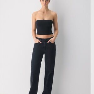 Aritzia Black Strapless Crop Top